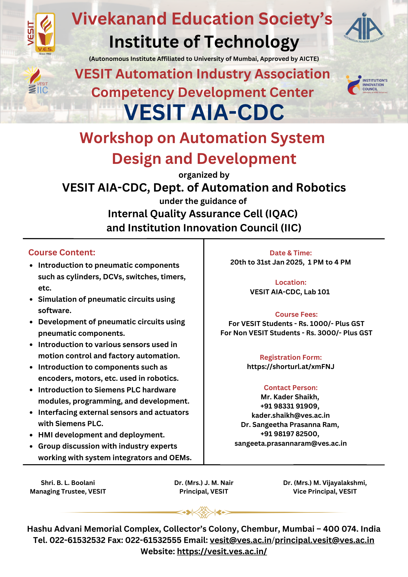 Workshop on Automation System Design &amp; Development