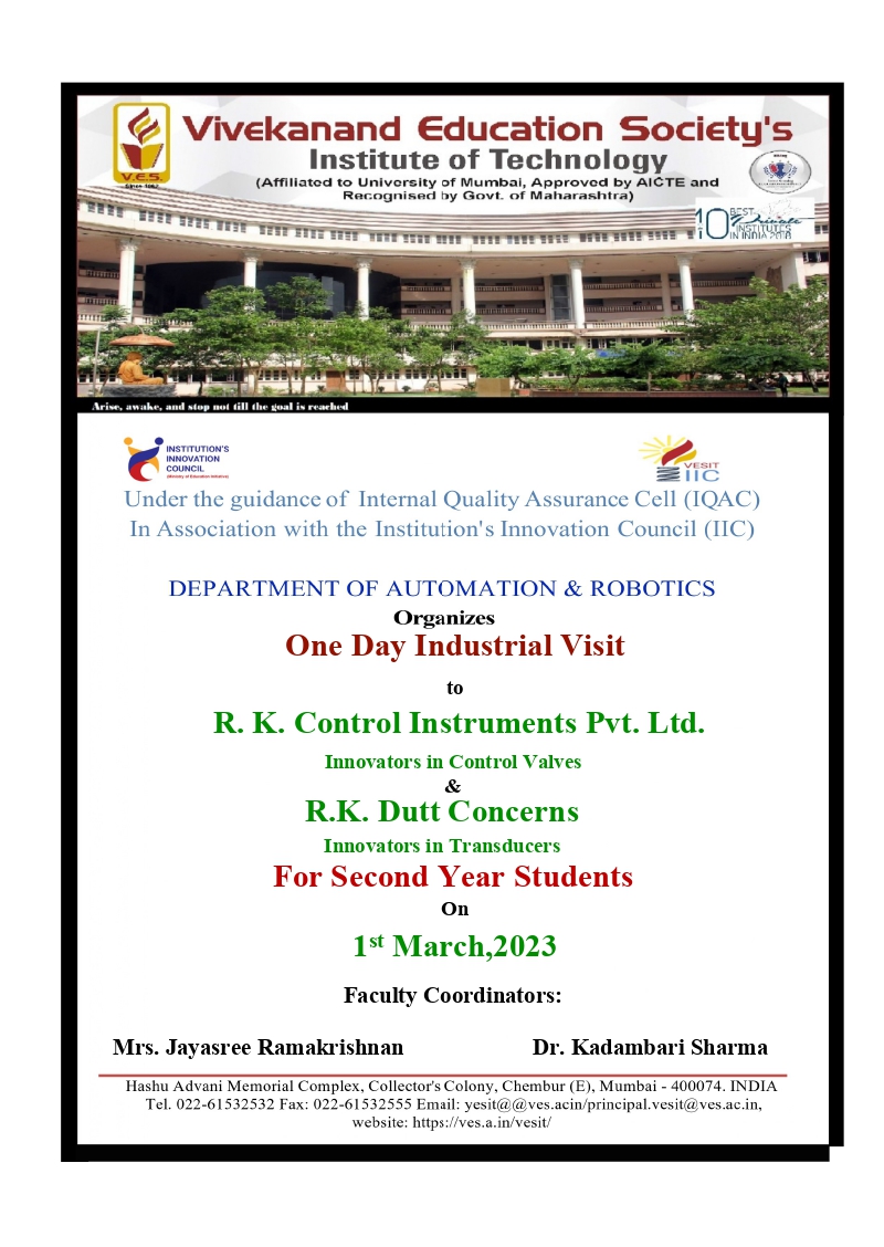 One Day Industrial Visit to R.K. Control Instruments Pvt. Ltd &amp; R.K Dutt