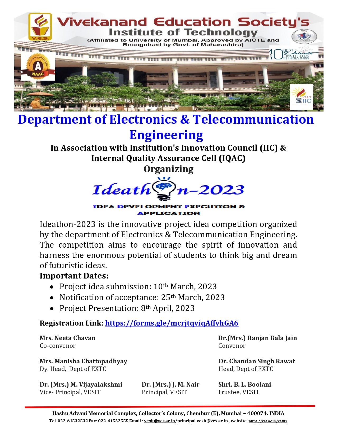 Ideathon-2023 by Department of Electronics &amp; Telecommunication